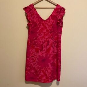 Gloria Vanderbilt Pink Floral Mini Dress Feminine Summer Romantic Sleeveless